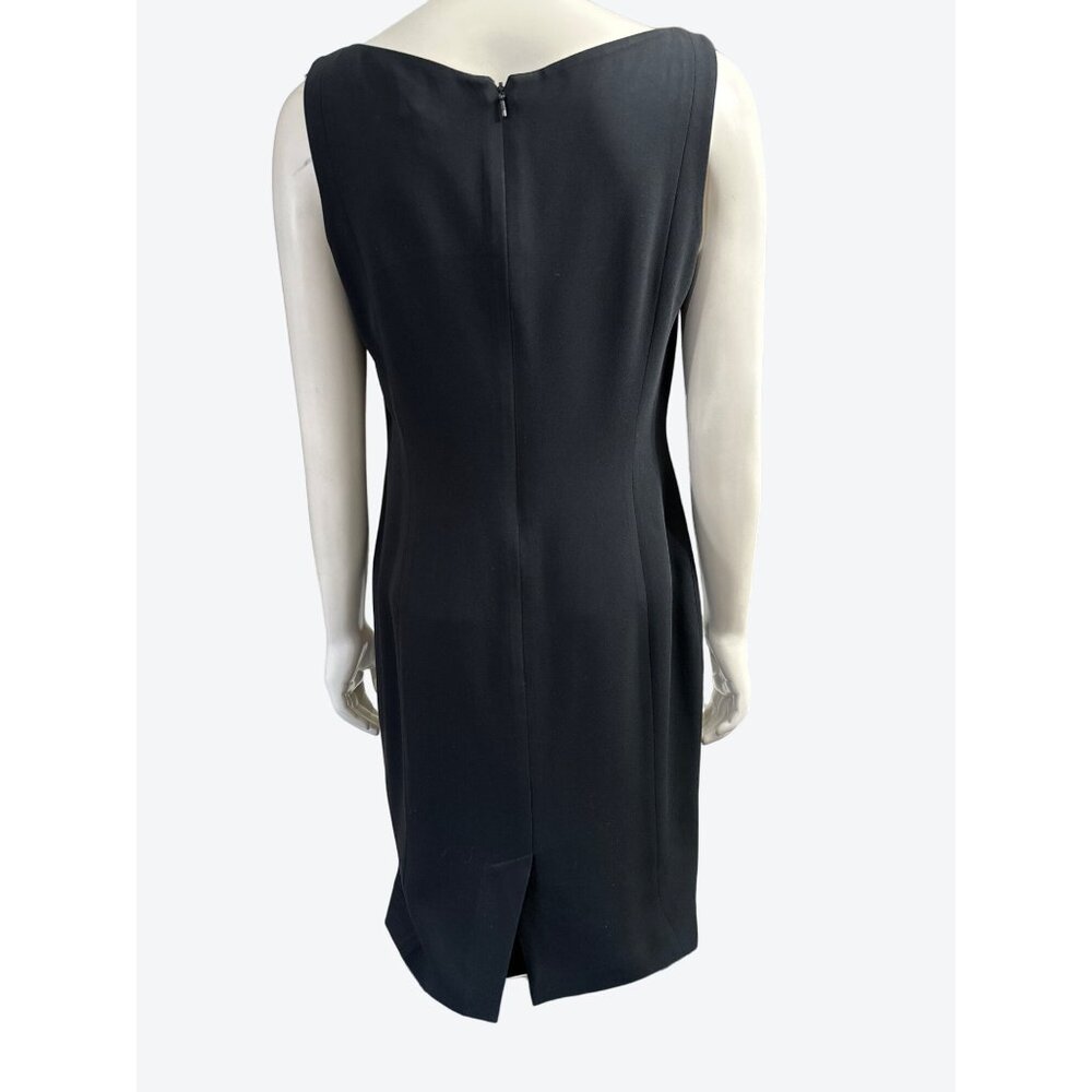 ANN TAYLOR Size 6P Black Sheath Dress Tailored Career Chic Minimalist Power - Picture 4 of 9